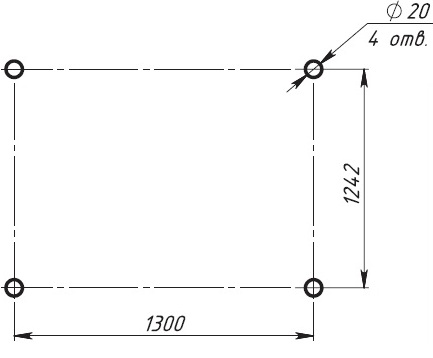 Схема расположения фундаментных болтов УНД11М600/160-31, УНД11М1000/100-31, УНД11М2500/40-31